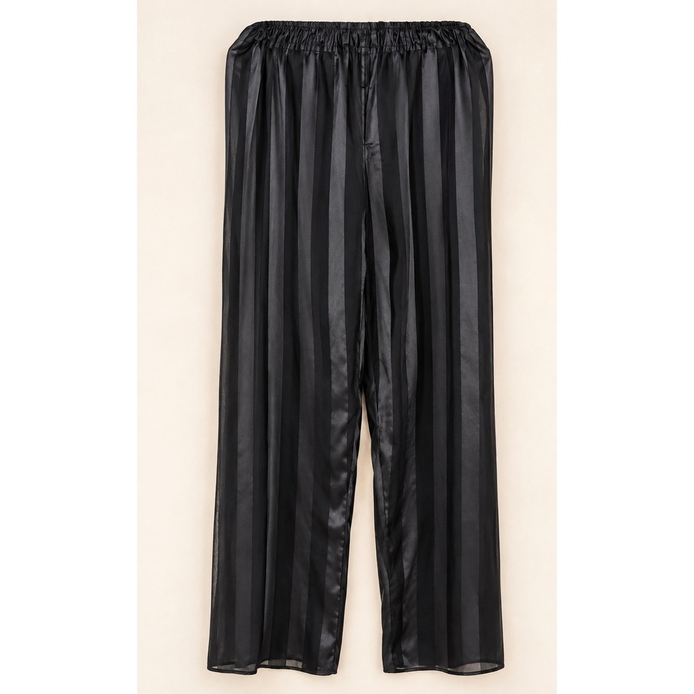 Sheer Black Silky Striped Bottoms USA Undercover Wear M Vintage Made In USA
